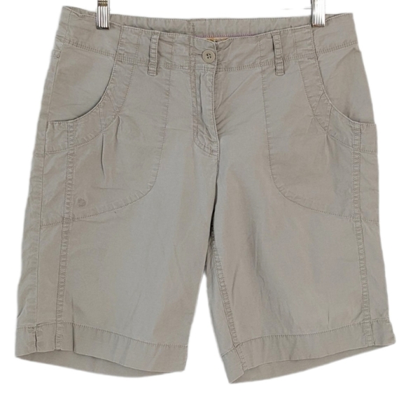 Mec hiking trail outdoor cotton blend shorts beige stone color size 10 T7 - Picture 1 of 10